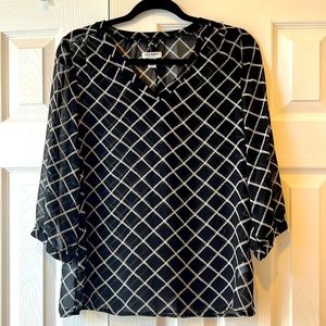Sheer Black and White Blouse